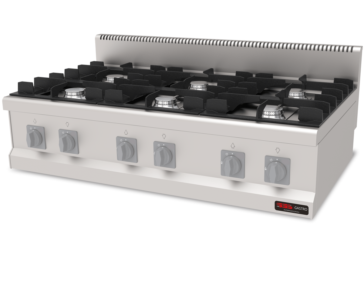 Gasherd mit 6 Brenner / 6x6.3 kW / Premium Serie 700