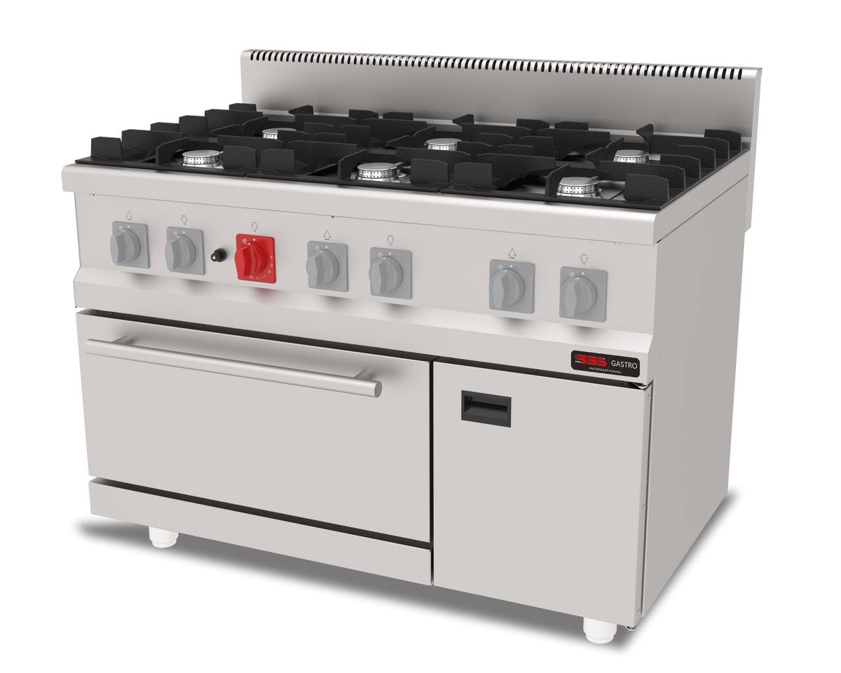 Gasherd 6 Flammen mit Gas-Backofen / Premium Serie 700