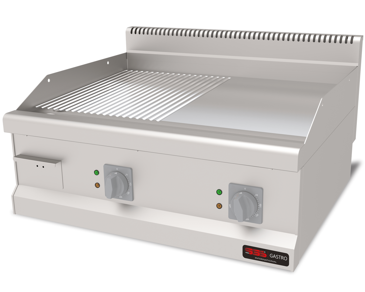 Elektro Bratplatte Hardchrome / Glatt+Gerillt / 7.2 kW / Premium Serie 700