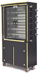 Gas Hähnchengrill mit 5 Spießen für 25 Hähnchen / 1100x480x2030 mm